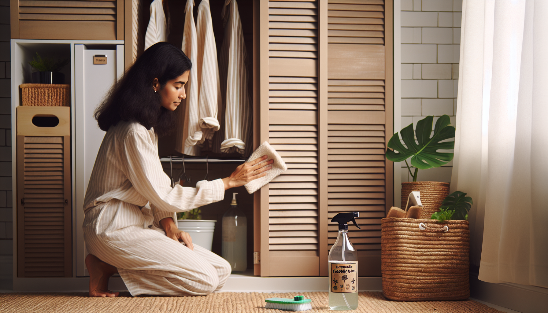 Discover eco-friendly methods for spotless louvered closet doors