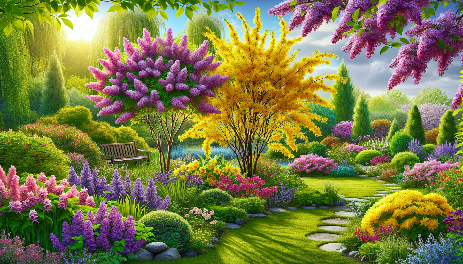 Cultivating harmony: the art of companion planting with forsythia and lilac