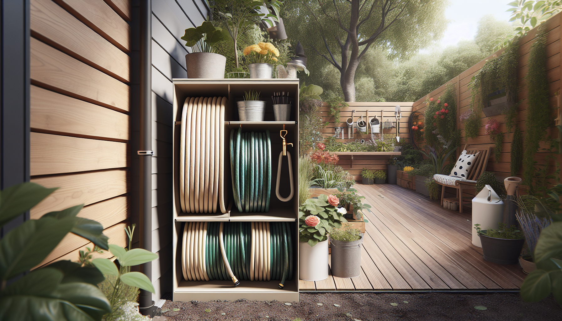 Transform your garden with this stylish Ikea Trones hose storage hack