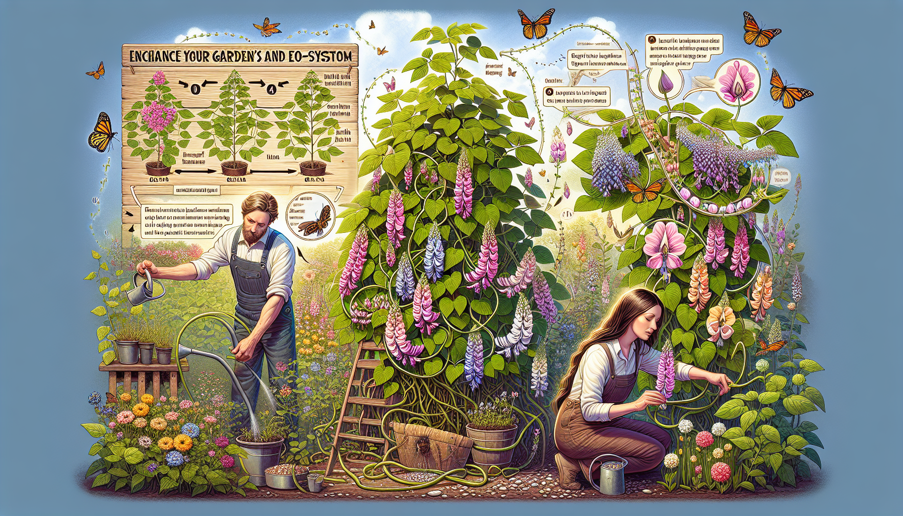 Growing and caring for hyacinth bean vine: a guide to enhance your garden's beauty and eco-system