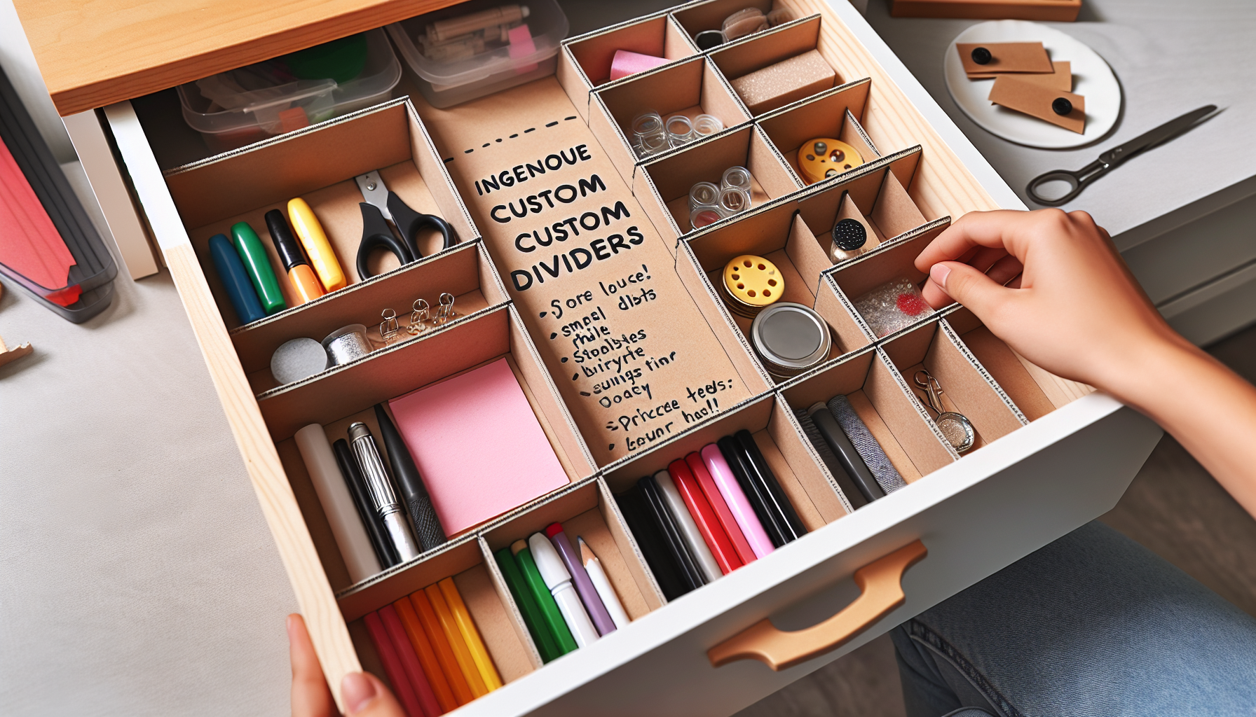 Revamp your drawers with smart dividers and Dollar Tree adhesive dots