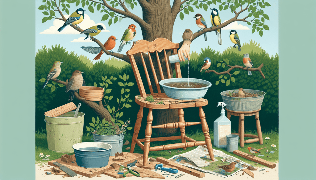 Creating an eco-friendly birdbath from an old chair: a sustainable DIY project