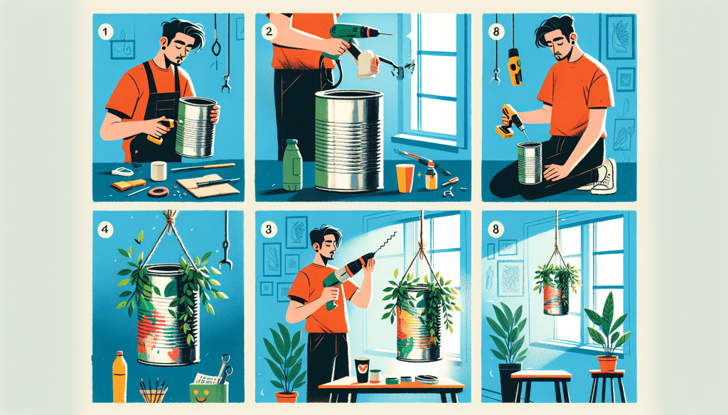 Upcycling coffee cans: creating stylish and sustainable hanging planters
