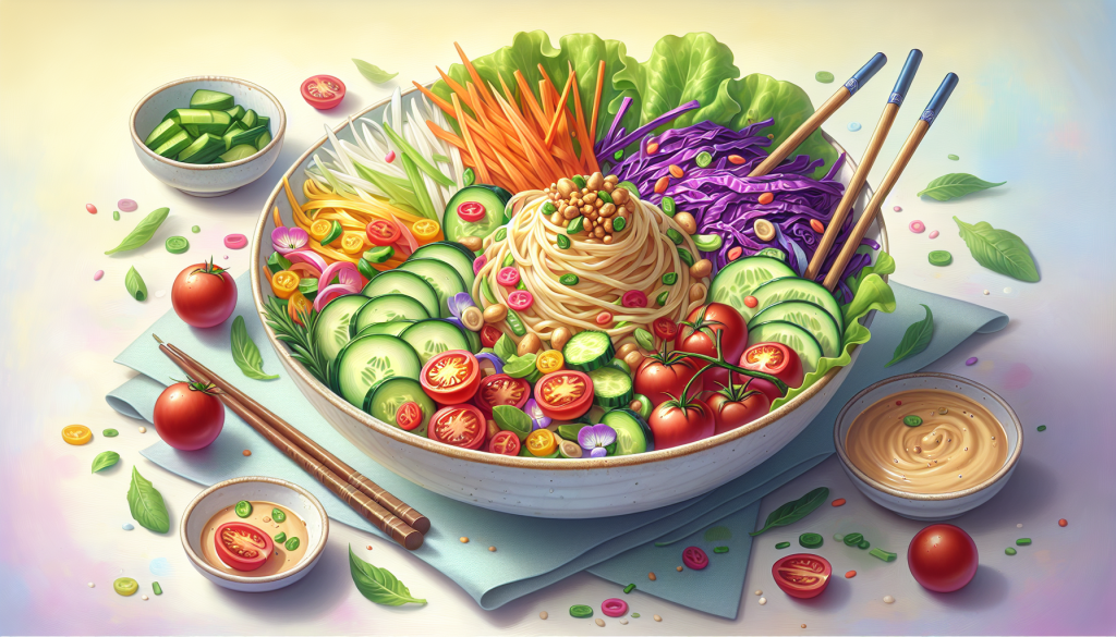 Discover summer flavors: chilled noodle salad with tomatoes and peanut sauce recipe