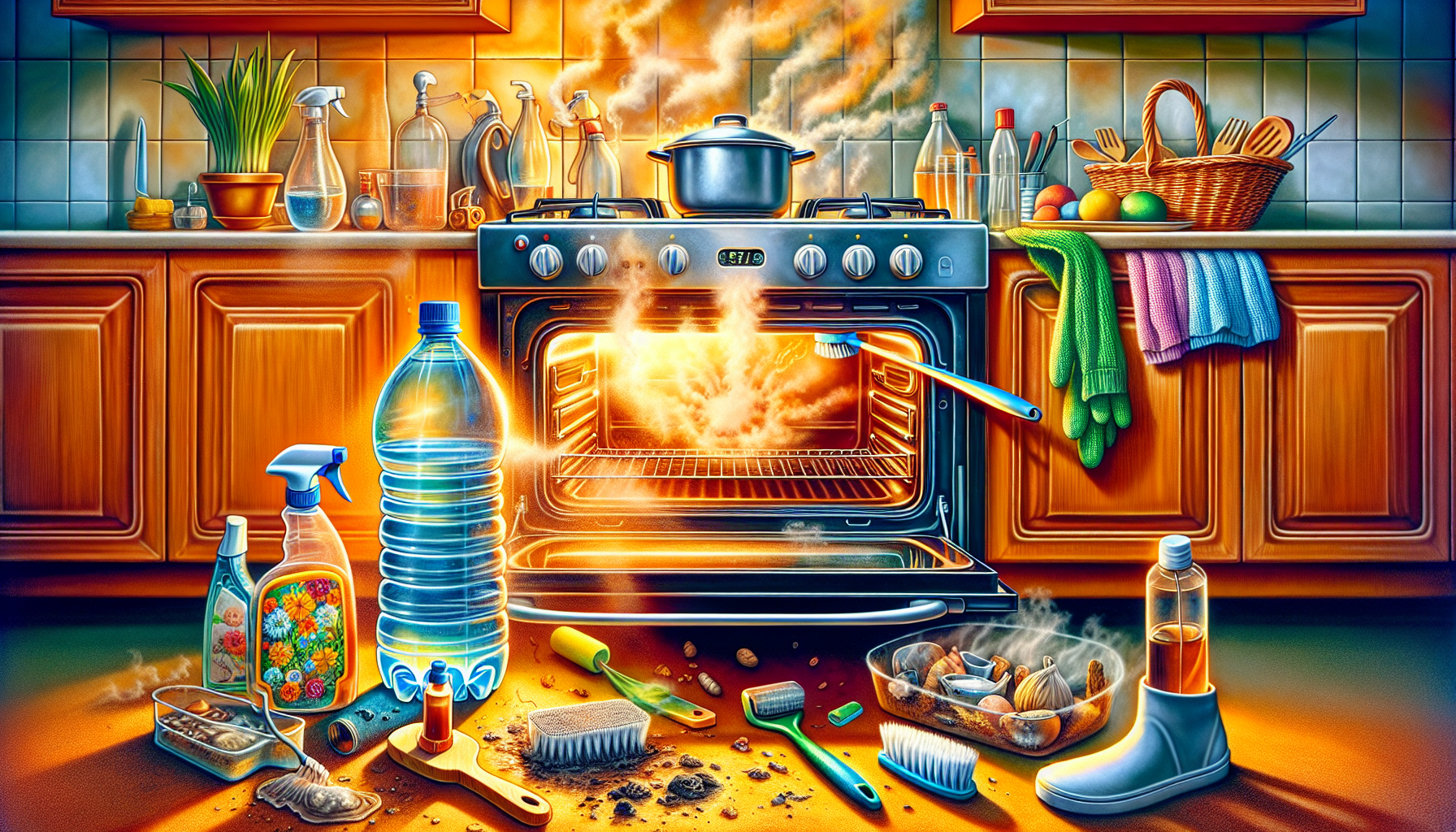 Sustainable oven maintenance for cheap with steam cleaning