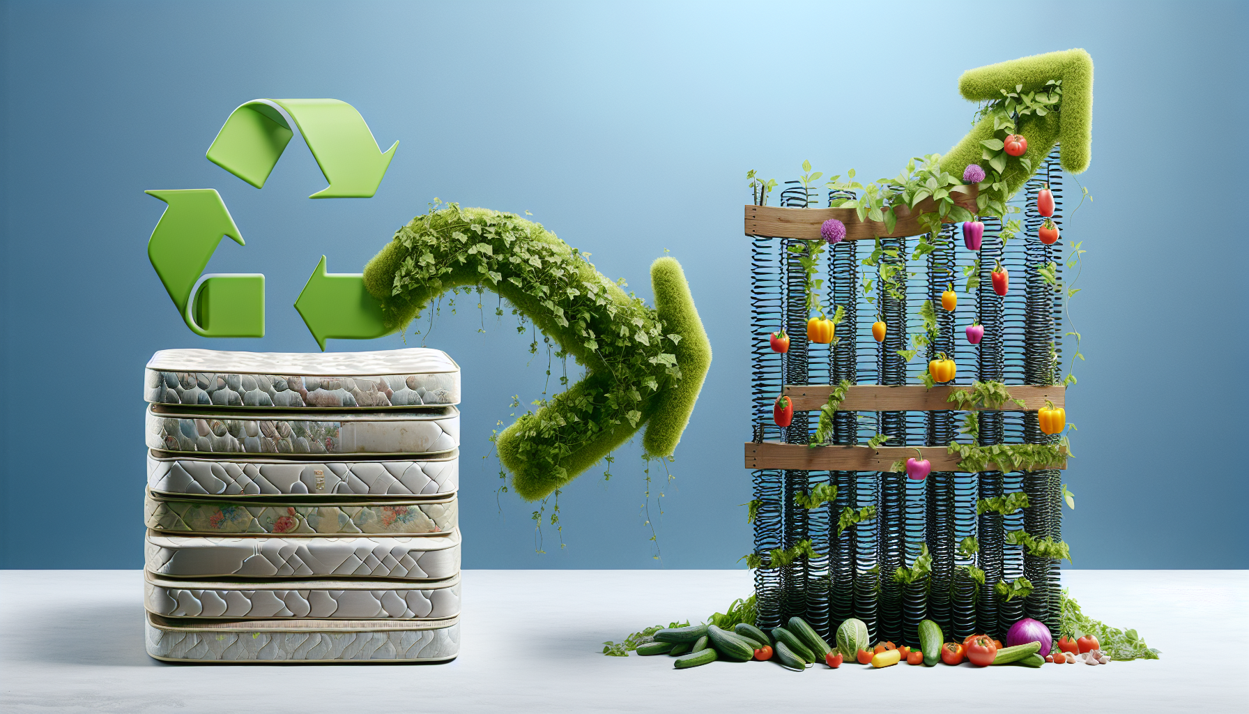Upcycling trend on Tiktok: turning old mattress springs into sustainable garden trellis