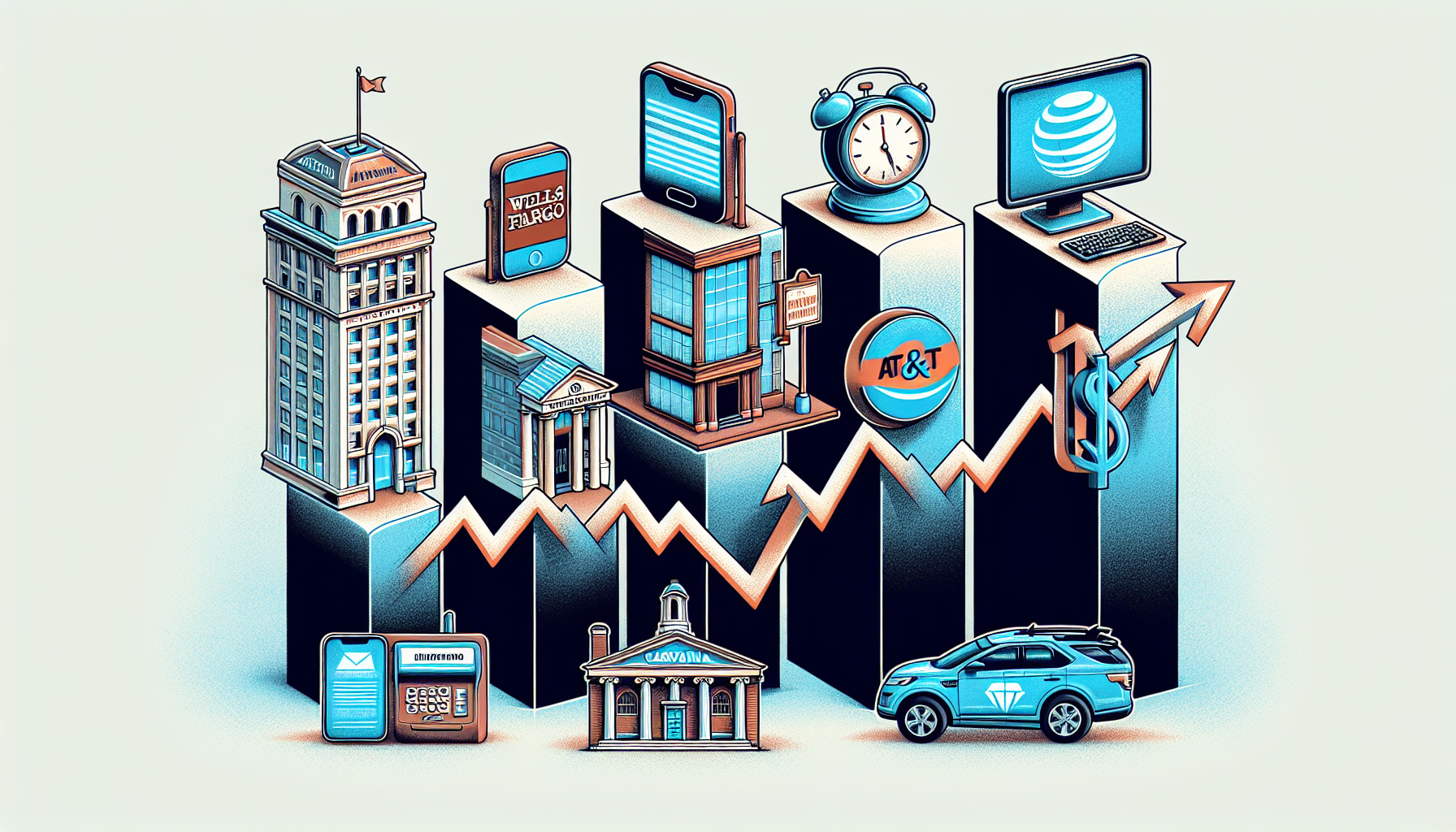 Key stock market movements: notable shifts in Wells Fargo, JP Morgan, AT&T and Carvana