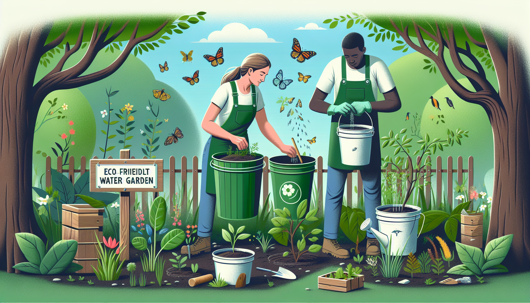 Creating and maintaining an eco-friendly bucket water garden for wildlife