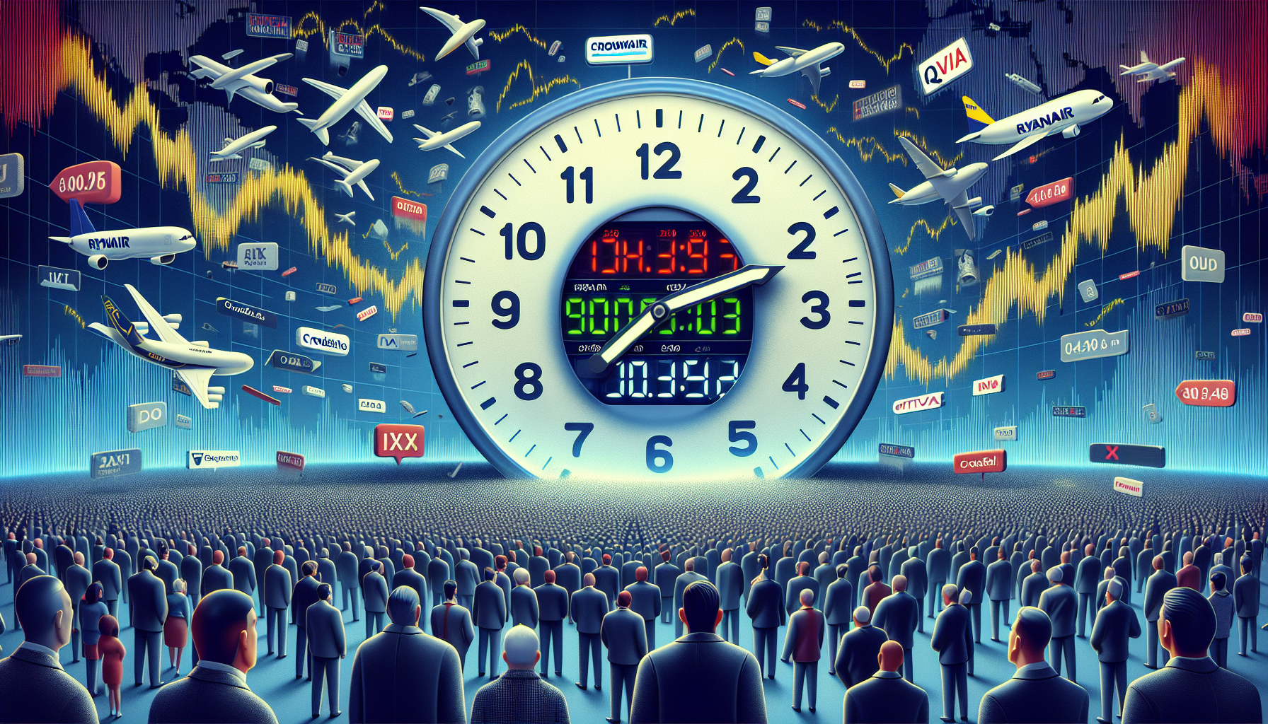 Exploring midday stock market fluctuations: spotlight on Ryanair, CrowdStrike, and IQVIA