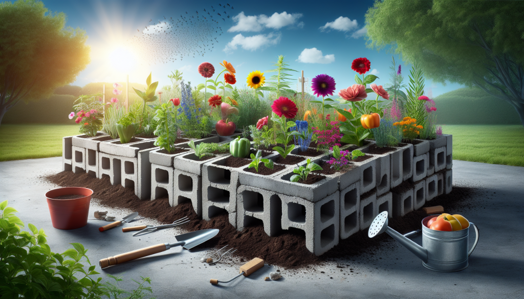 Transforming cinder blocks into creative and sustainable garden beds