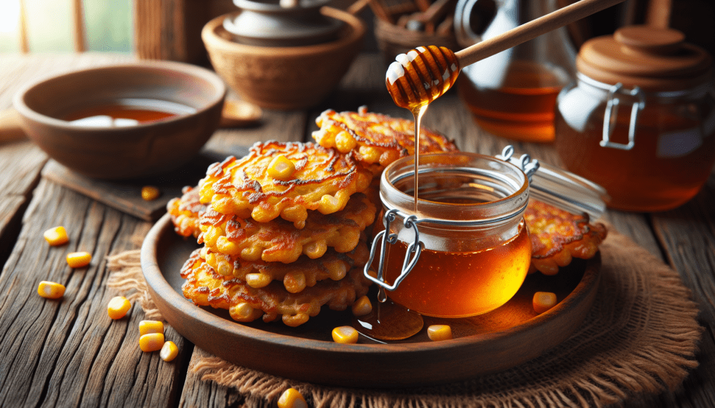 Spice up your cooking with delightful corn fritters drizzled in hot honey