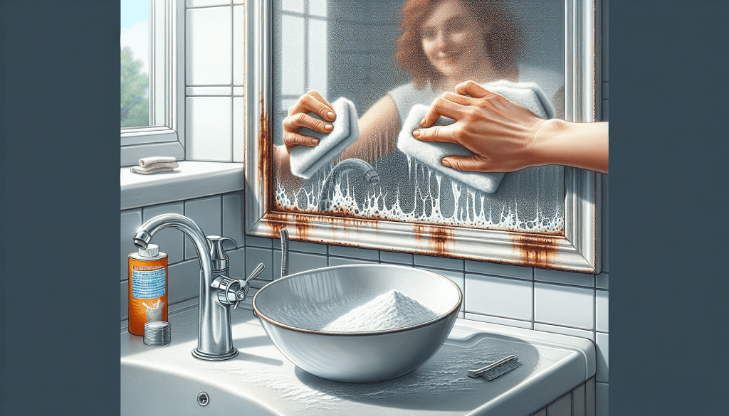 Effortlessly clean your bathroom mirror with baking soda