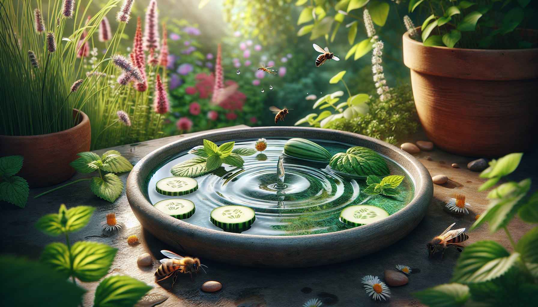 Eco-friendly solutions to discourage bees and wasps from your birdbath