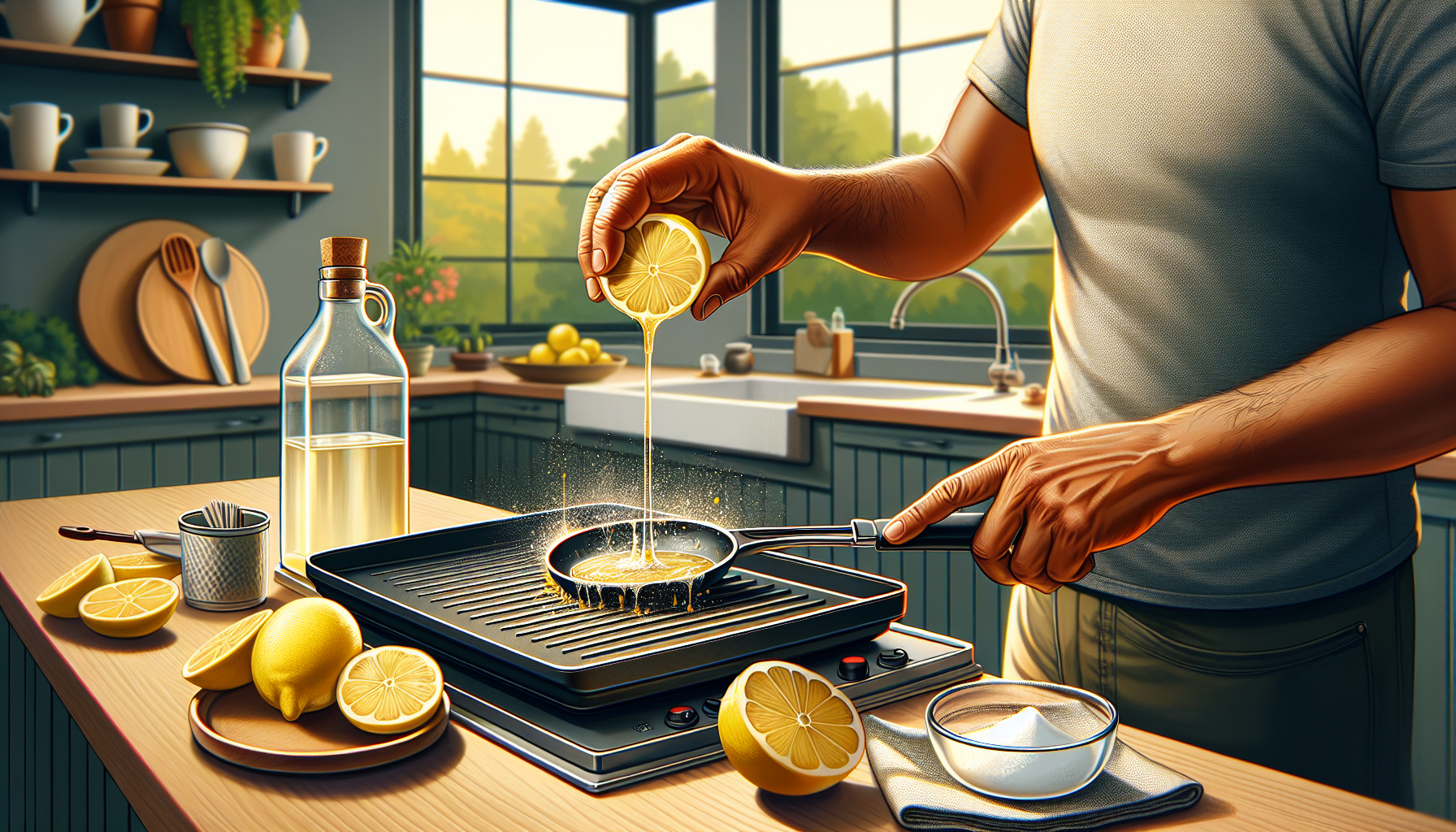 Discover natural ways to clean your griddle using lemon and vinegar