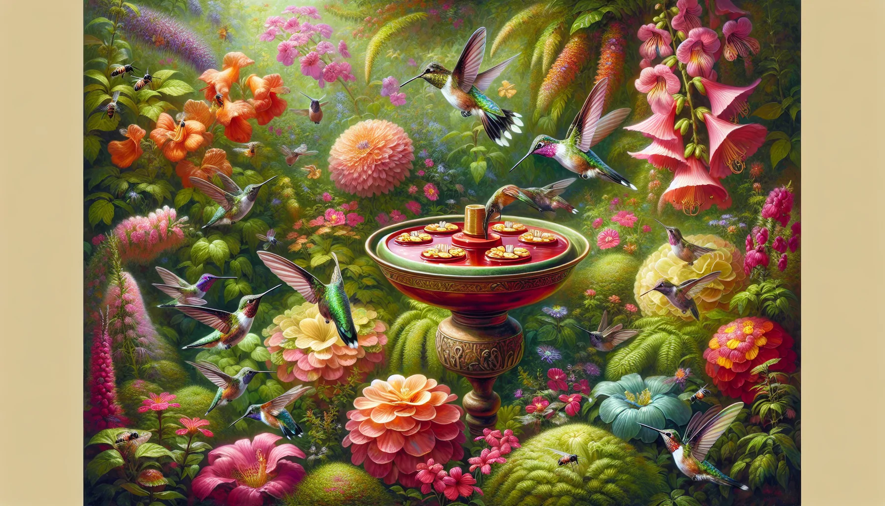 Attracting hummingbirds, deterring bees: the saucer feeder solution